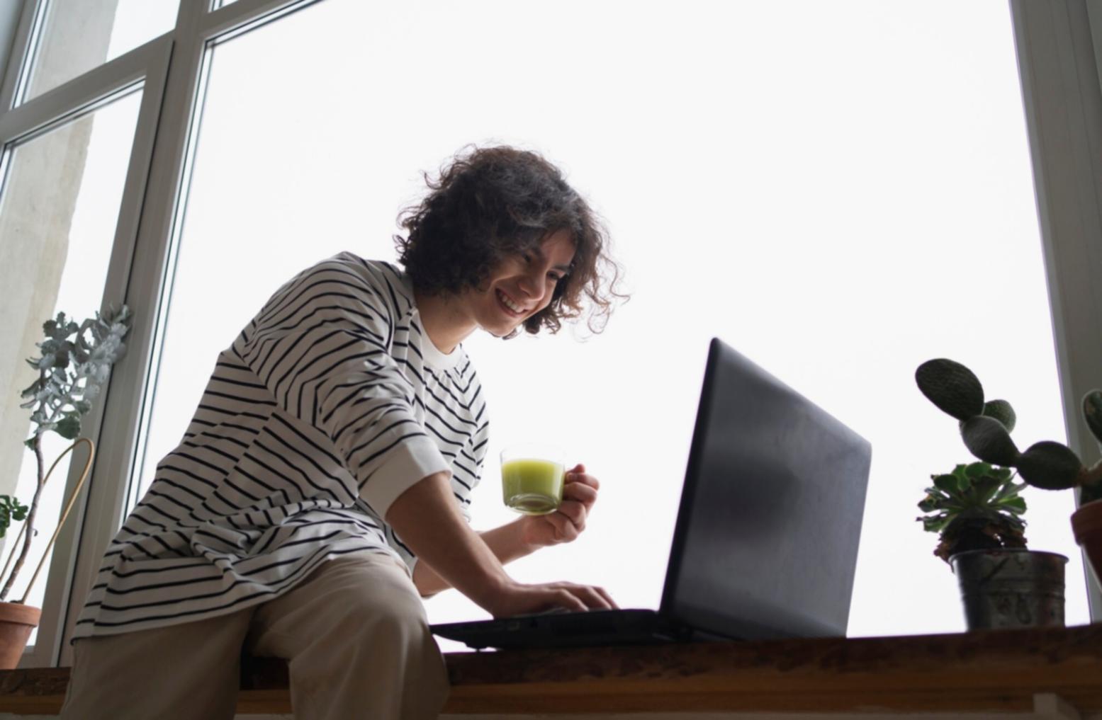 Student reviewing their monthly expense tracking system